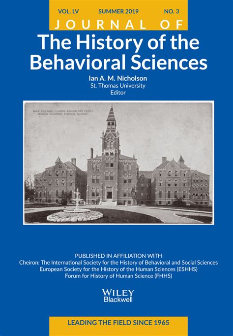 history of behavioral sciences journal.